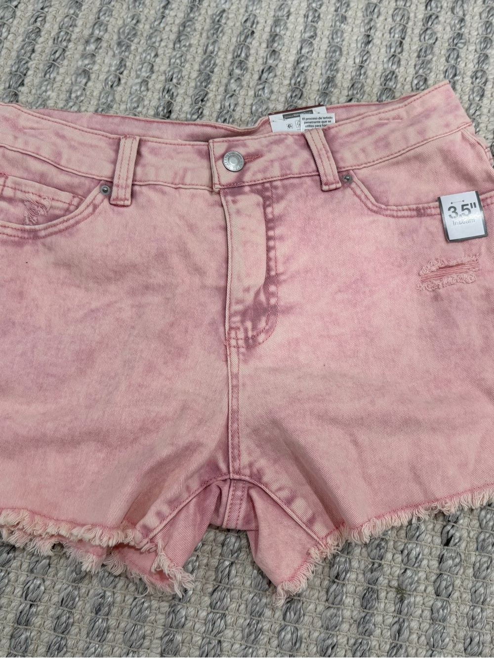 Women's Pink Denim Cutoff Shorts  size 8- 3.5" Inseam
